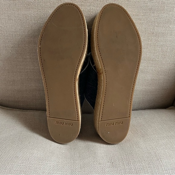 Miu Miu Sandals Espadrille Flatform Blue Denim US 9 39 - Picture 6 of 9